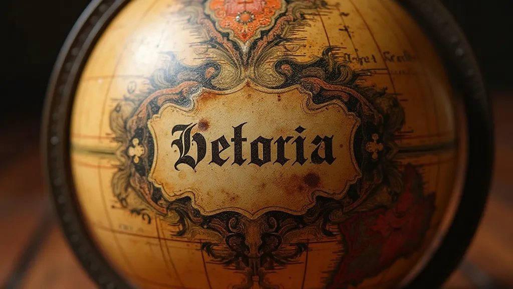 Antique globe with damage cartouche
