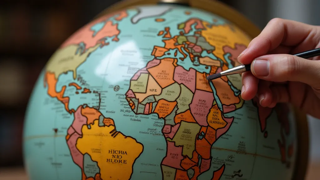 Conservator inpainting a globe