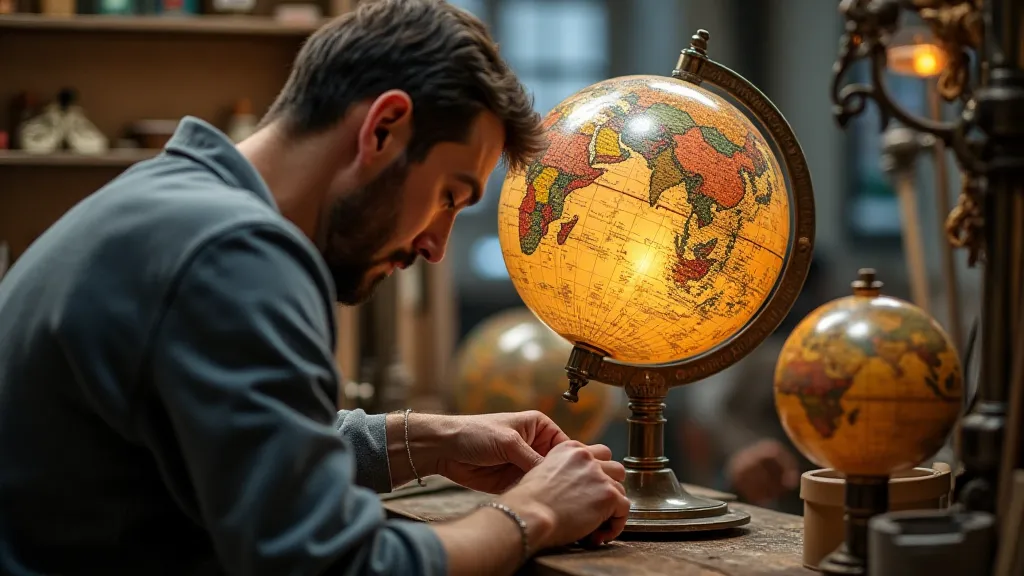 Globe restorer at work