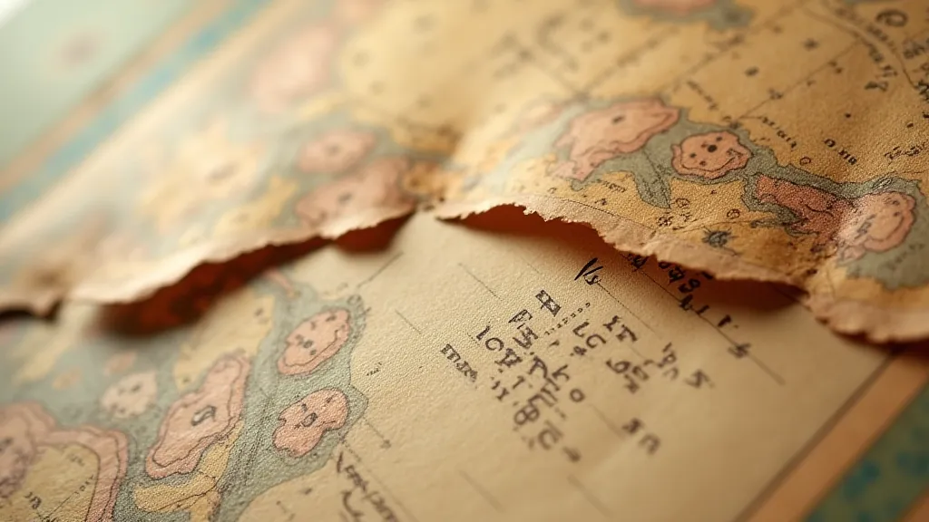 Torn antique globe paper