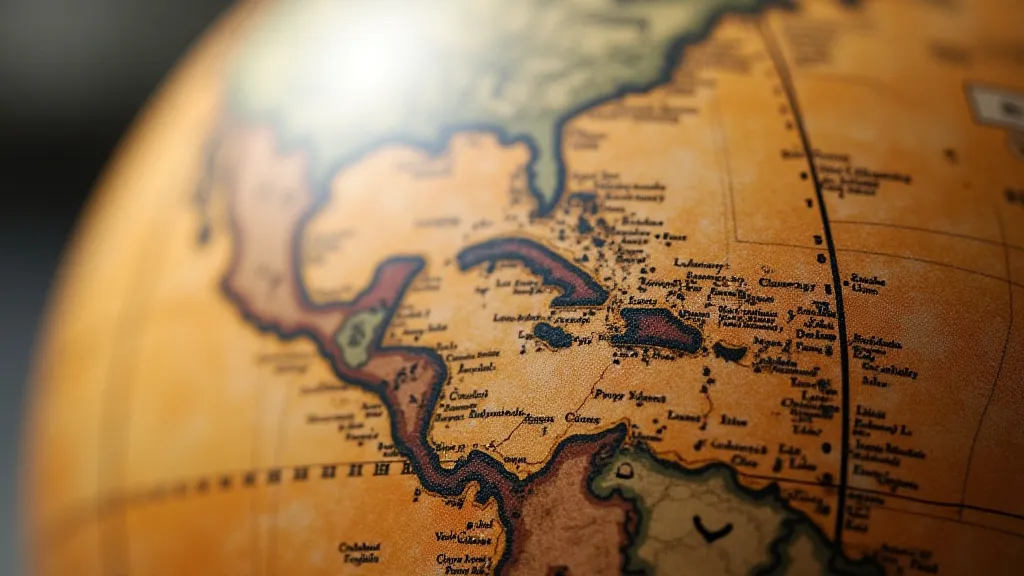 Antique globe paper with laid pattern