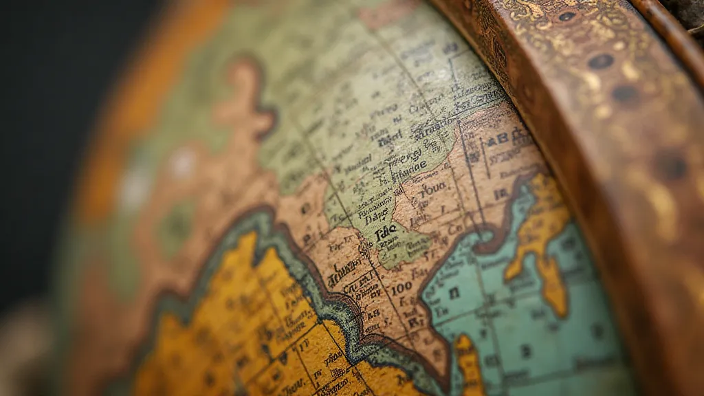 Detailed antique globe meridian band