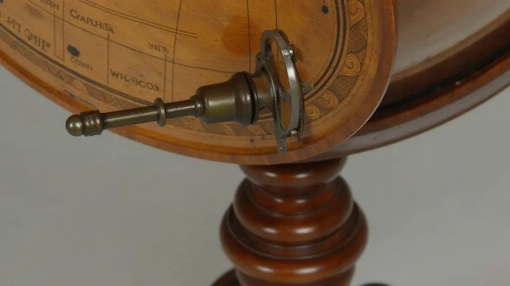 Antique globe's meridian ring and decorative base